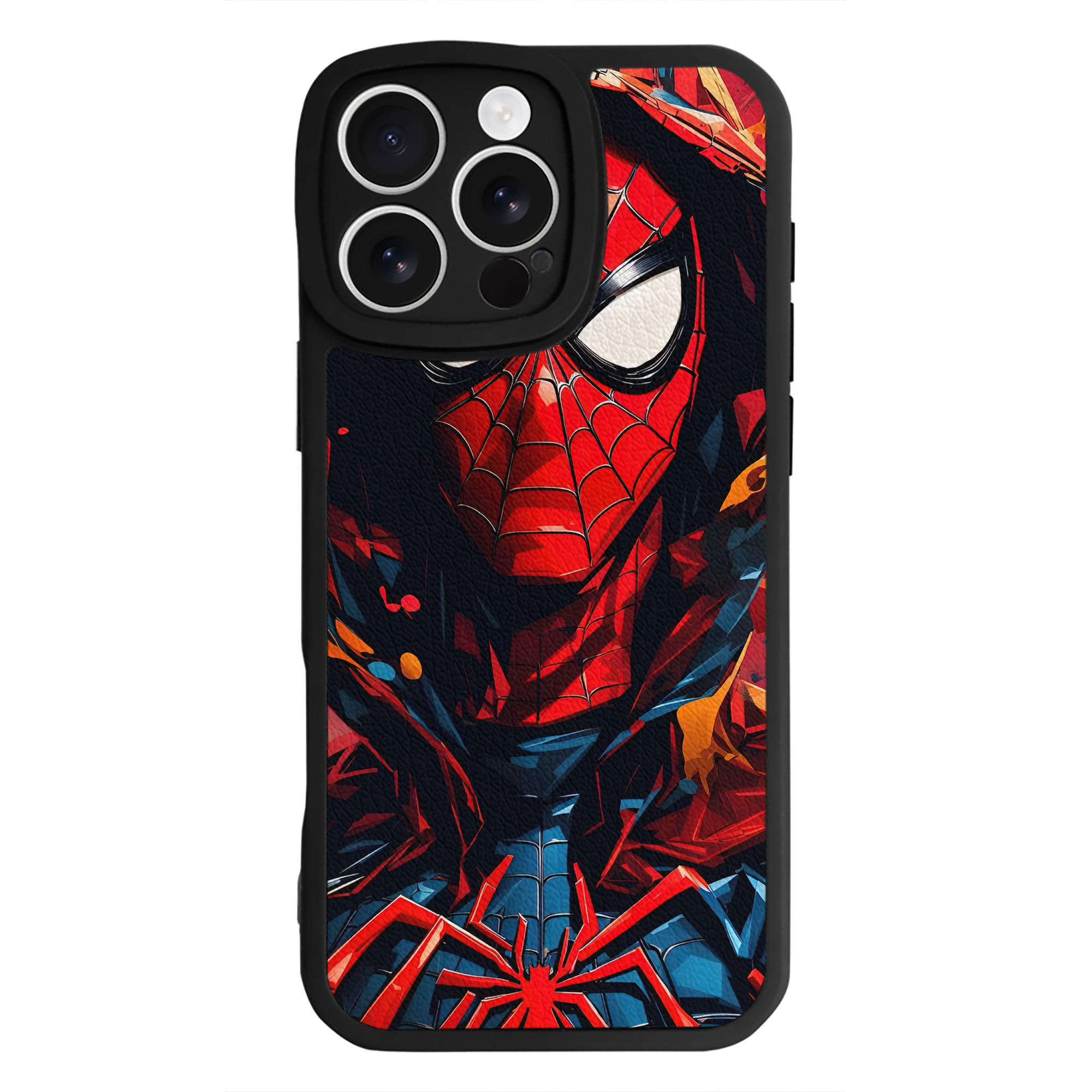 （画像用） Spider Man スパイダーマン 【iPhone 16シリーズ対応】シリコンスマホケース（レザー調） 材質：シリコン